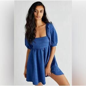 Vestique Mini Babydoll Dress Royal Blue Size S Small
